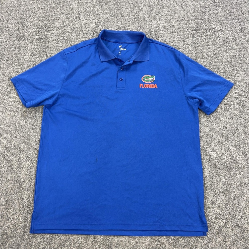 Florida Gators Polo Shirt Mens XL Blue‎ NCAA Football Colosseum Performance